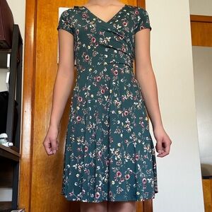 Floral Teal Blue Dress